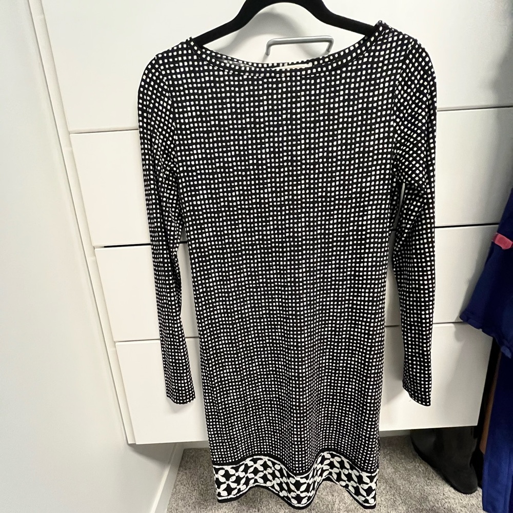Michael Kors black white shift dress size small